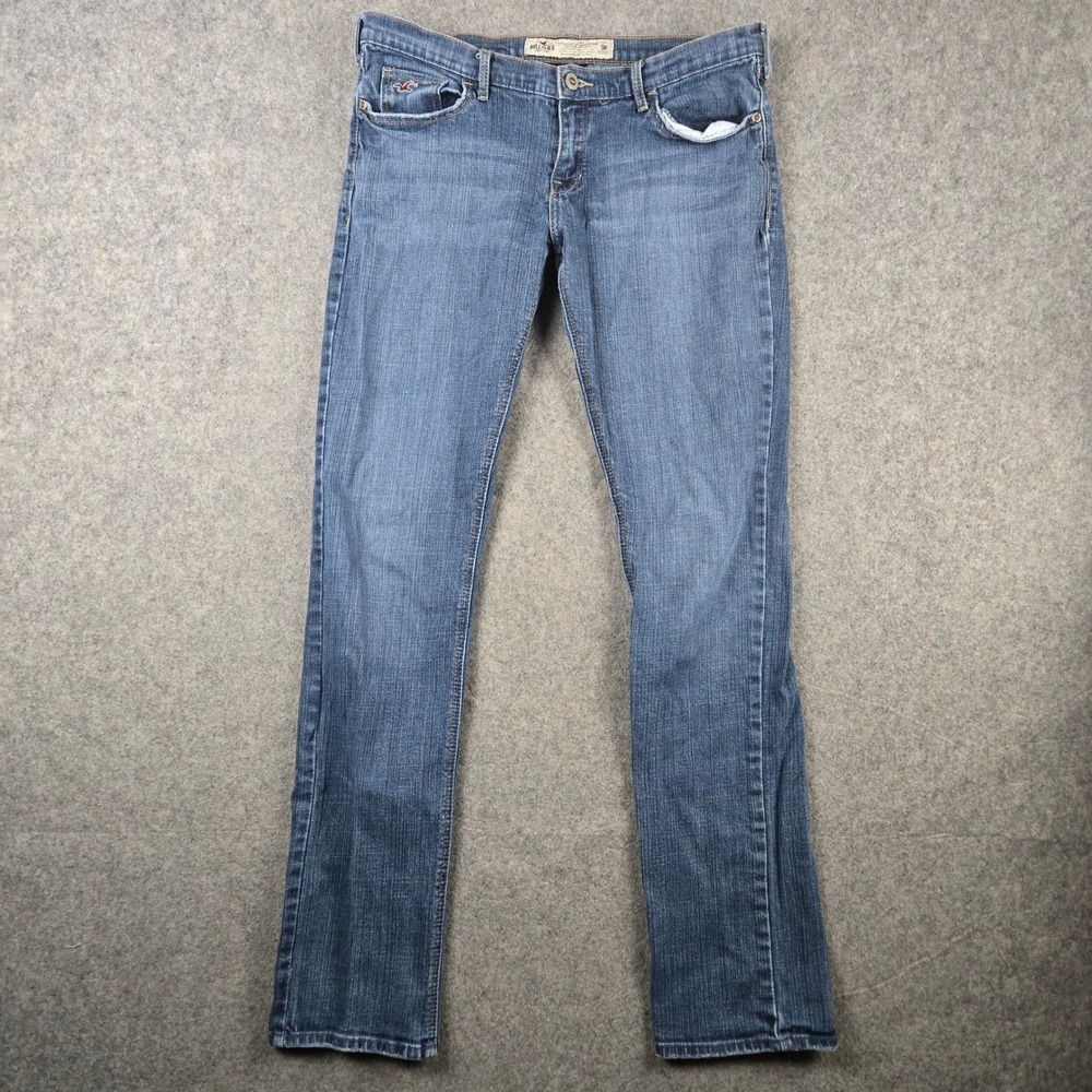 Hollister Straight Leg Jeans Womens 9R Blue Stretch Low Rise Y2K Skater Indie